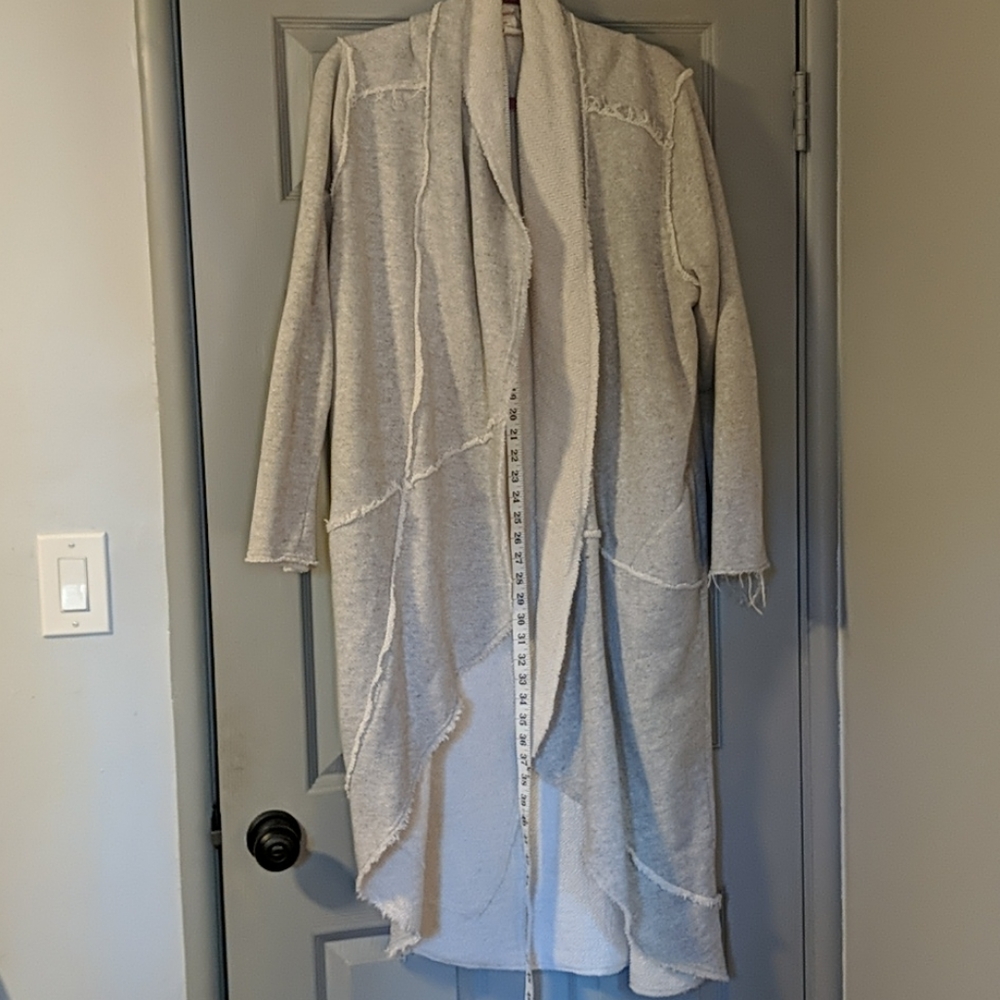 Sundance Grey Raw Edges Long Cardigan
